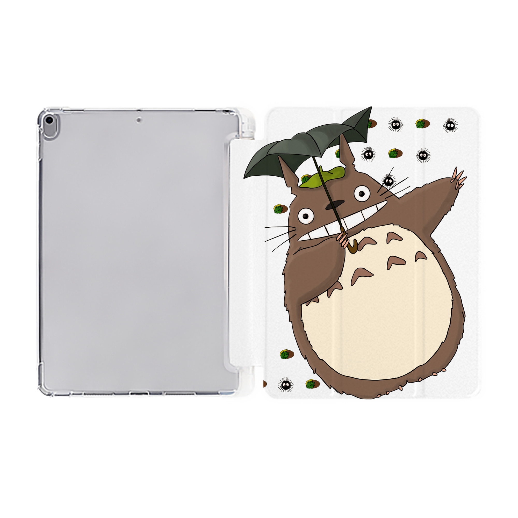（画像用） となりのトトロ 草壁メイ 草壁サツキ My Neighbor Totoro Satsuki Kusakabe Mei Kusakabe IPad ケース ペン収納付き 三つ折りスタンド PUレザー×シリコン 対応機種9.5/10.5/10.9インチ
